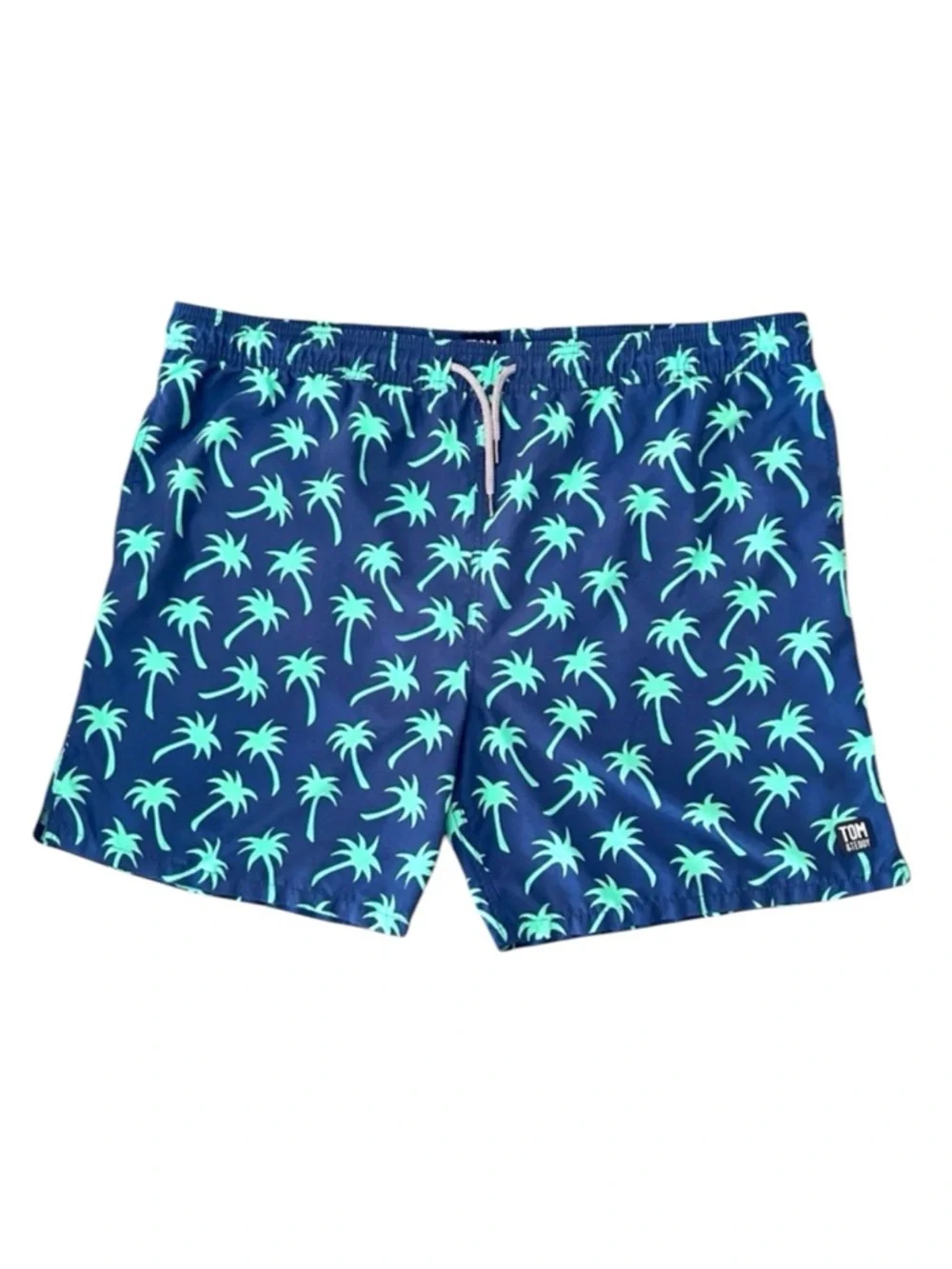 Tom & Teddy Blue Palm Tree Print Swim Shorts XXL | Quick-Dry Beach Swimwear O